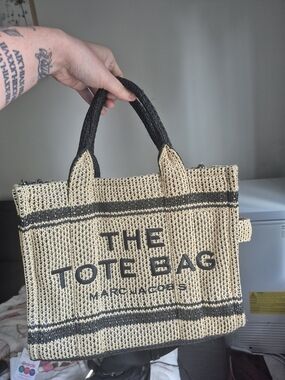 Marc Jacobs Natural Straw Tote with Black Interior